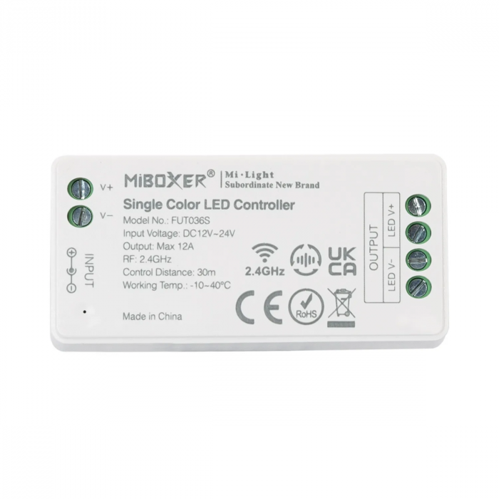 Single Colour 12/24V DC LED Dimmer Controller